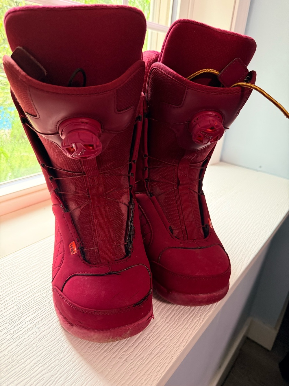 Head Women's Red Winter Snowboard Boots with Dial Lacing